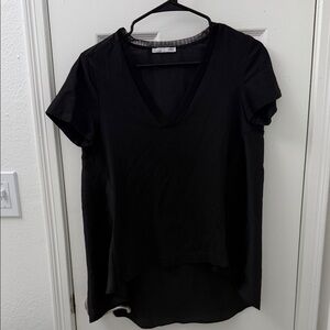 Zara Black V-Neck Women's Top small